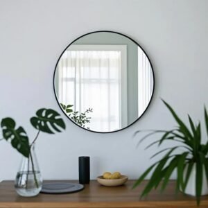 Espejo redondo negro - marco fino